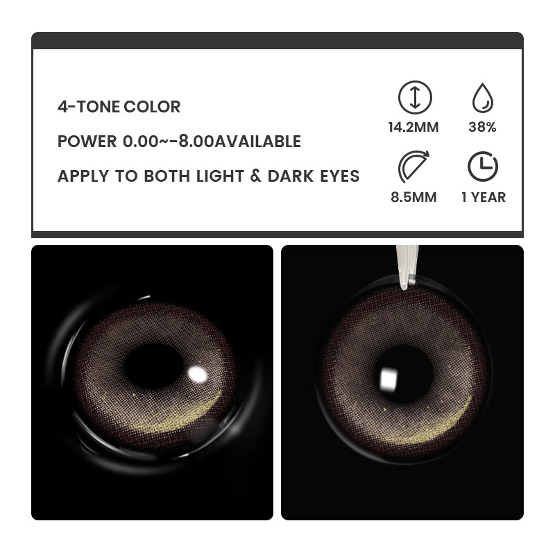 Freesia Brown - 1 Year, 2 lenses Colored Contacts - Gleglow