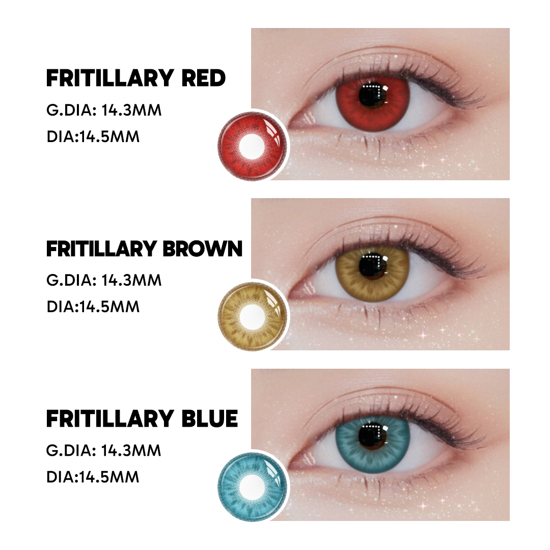 Fritillary Blue - 1 Year, 2 lenses Colored Contacts - Gleglow