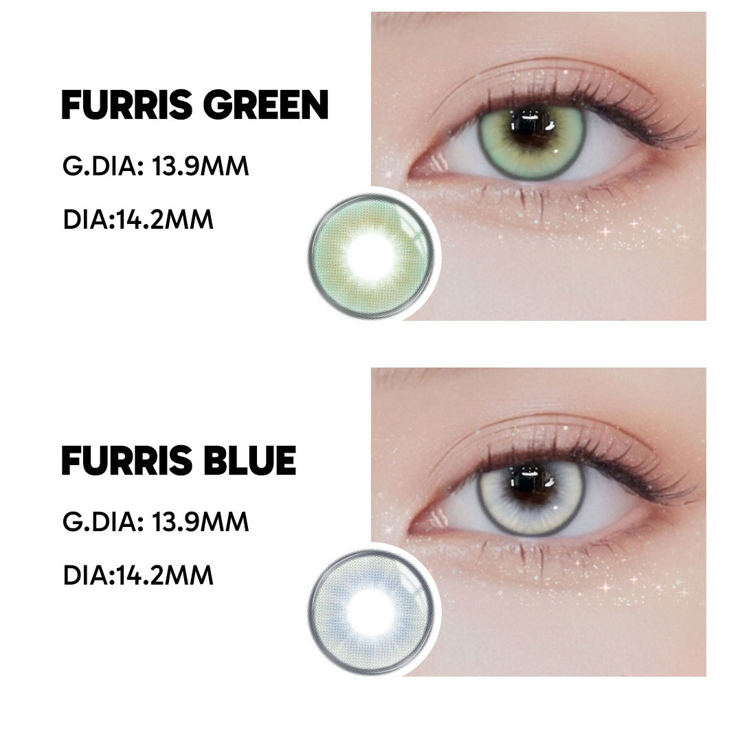 Furris Blue - 6-month，2 lenses Colored Contacts - Gleglow