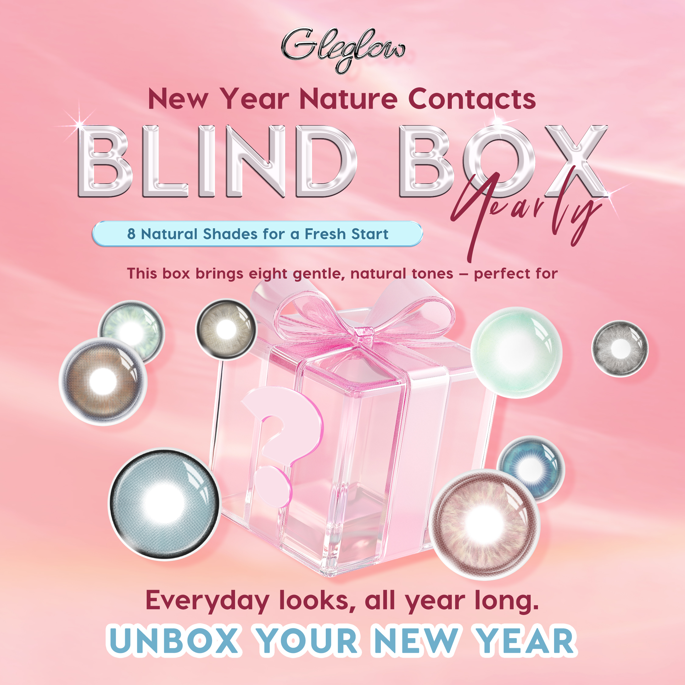 Gleglow New Year Nature Contacts Blind Box | 8 Pairs, 1 Year