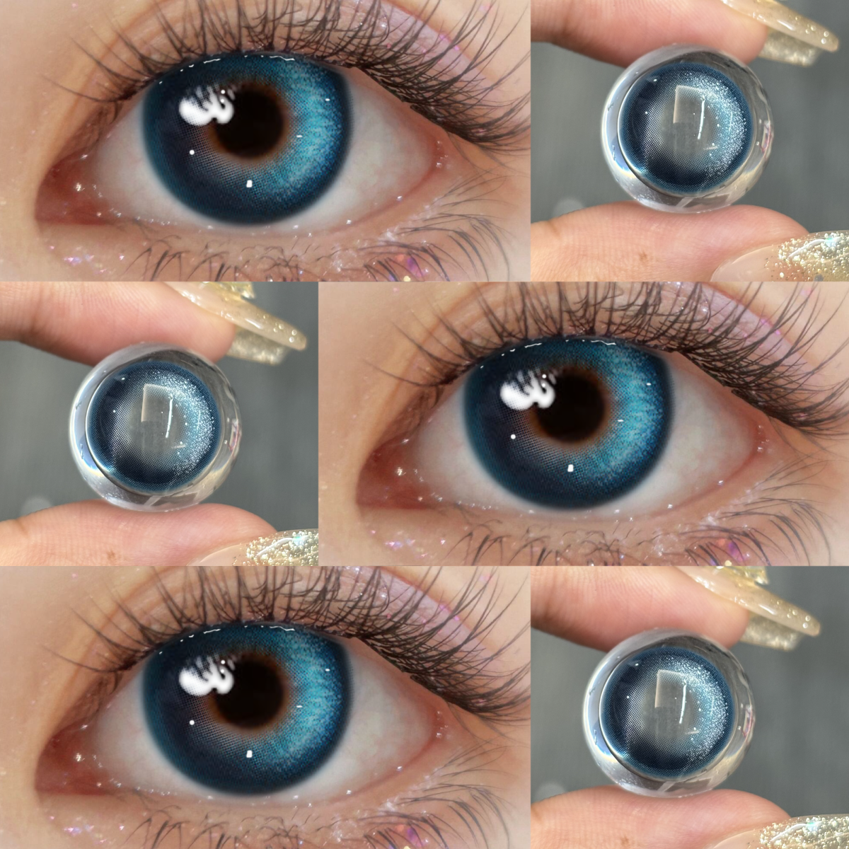 Glister Blue - 1 Year, 2 lenses Colored Contacts - Gleglow