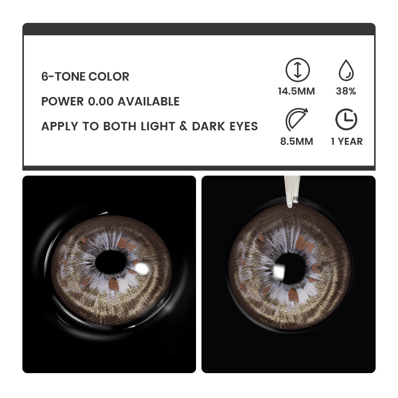 Giada Brown - 1 Year, 2 lenses Colored Contacts - Gleglow