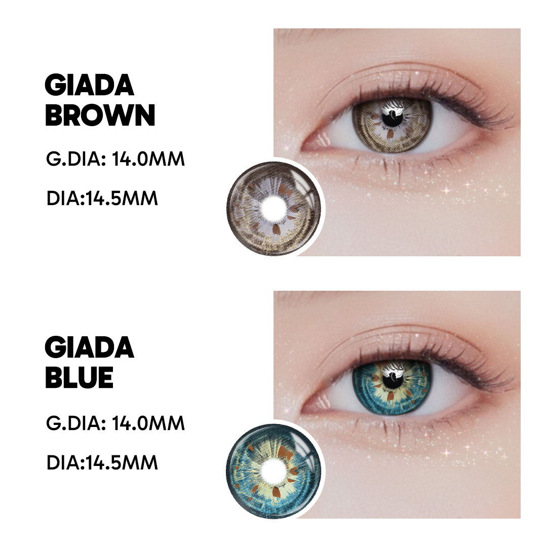 Giada Blue - 1 Year, 2 lenses Colored Contacts - Gleglow
