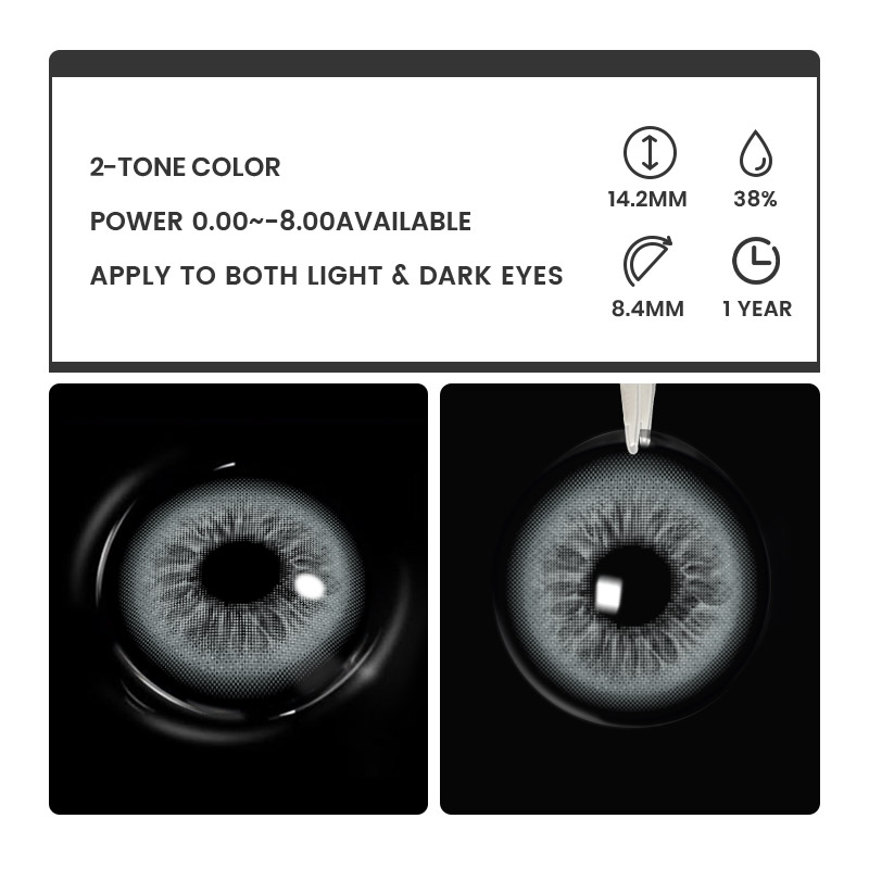 Glacier Grey - 1 Year, 2 lenses