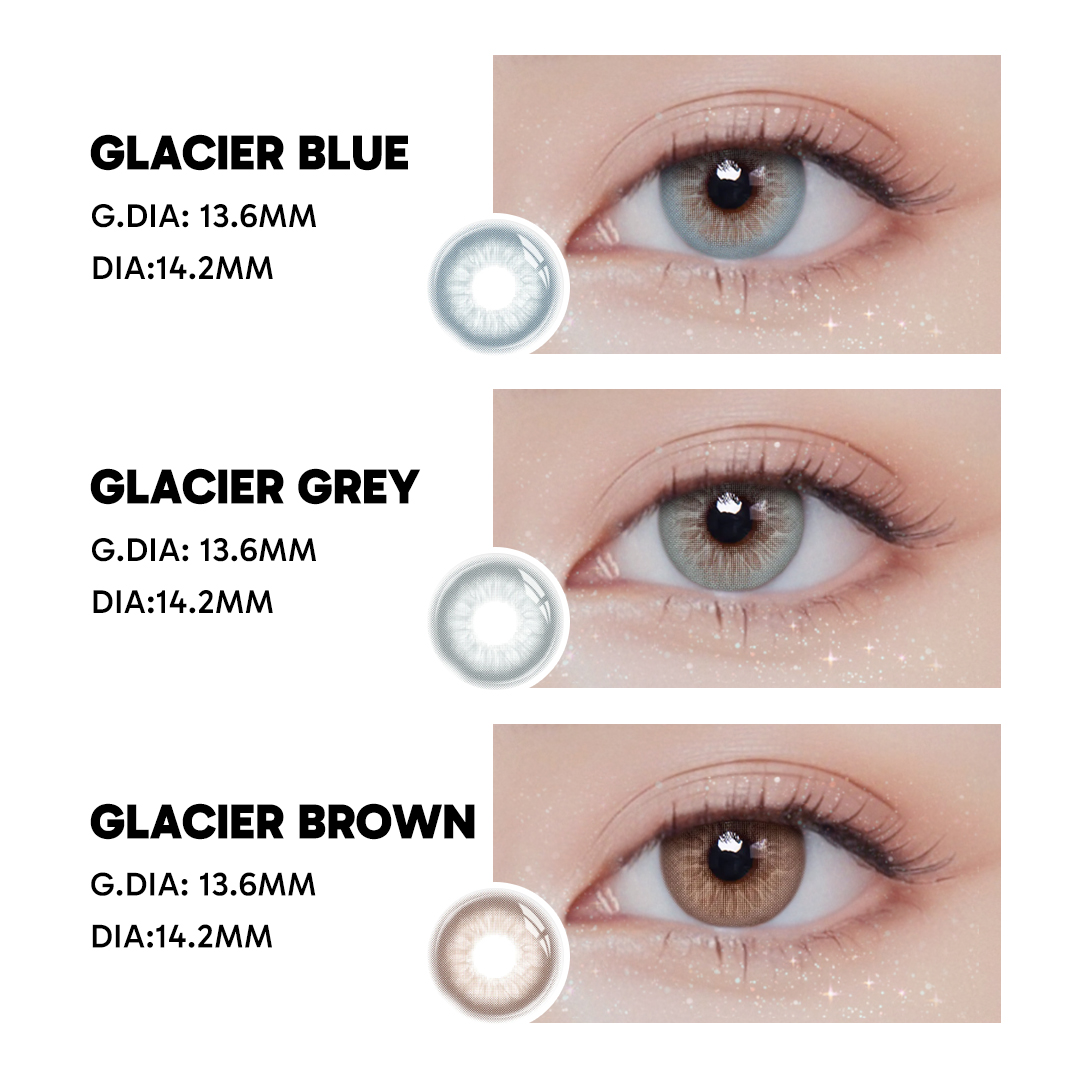 Glacier Blue - 1 Year, 2 lenses Colored Contacts - Gleglow
