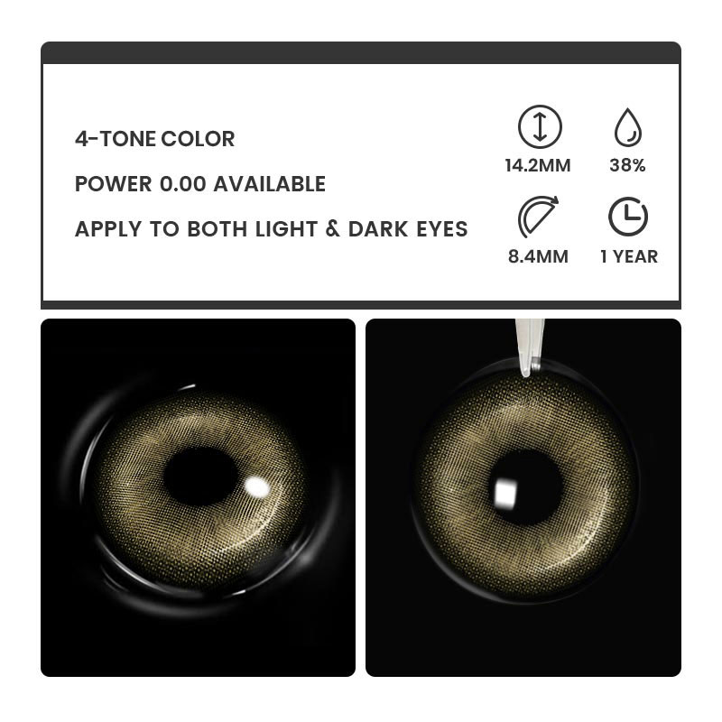 Glema Brown - 1 Year, 2 lenses Colored Contacts - Gleglow