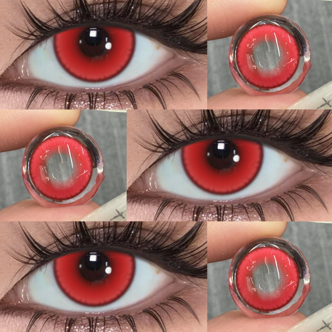 Aeon Red - 1 Year, 2 lenses Colored Contacts - Gleglow