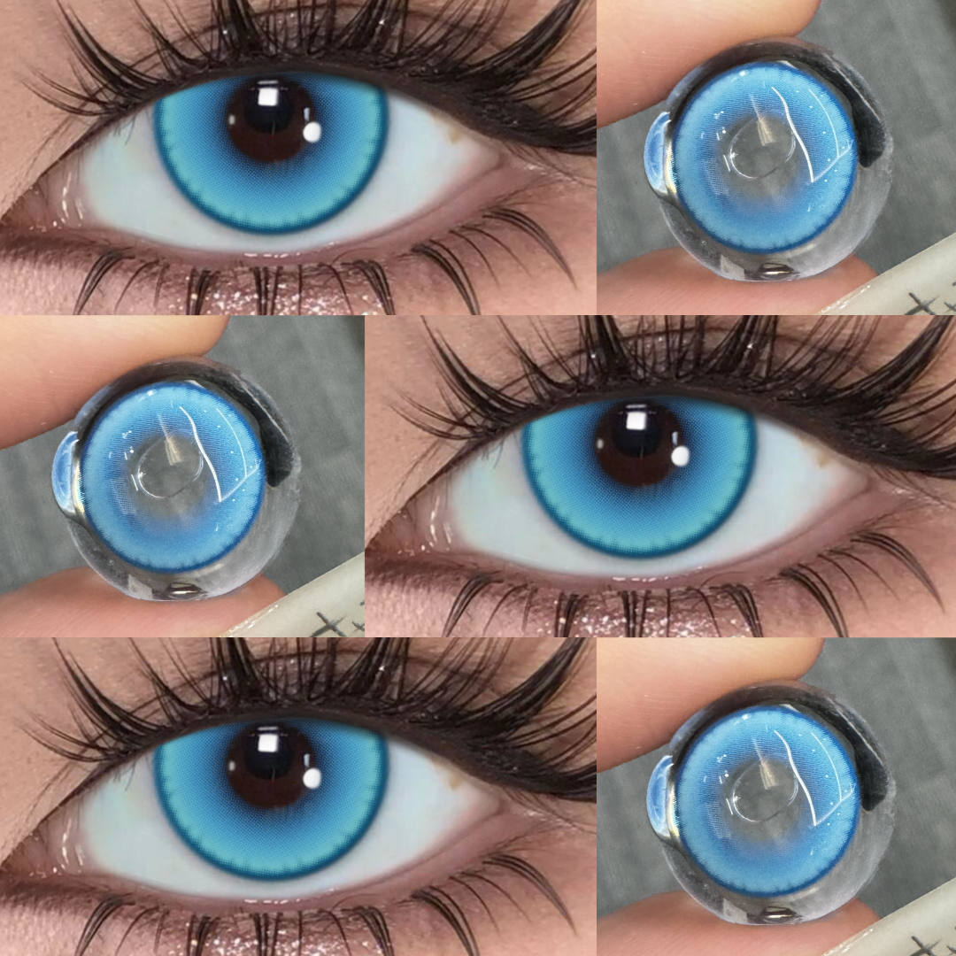 Aeon Blue - 6-month，2 lenses Colored Contacts - Gleglow