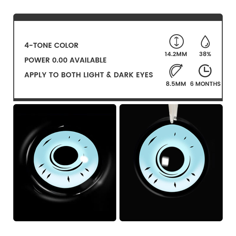 Gojo Blue - 6-month，2 lenses Colored Contacts - Gleglow