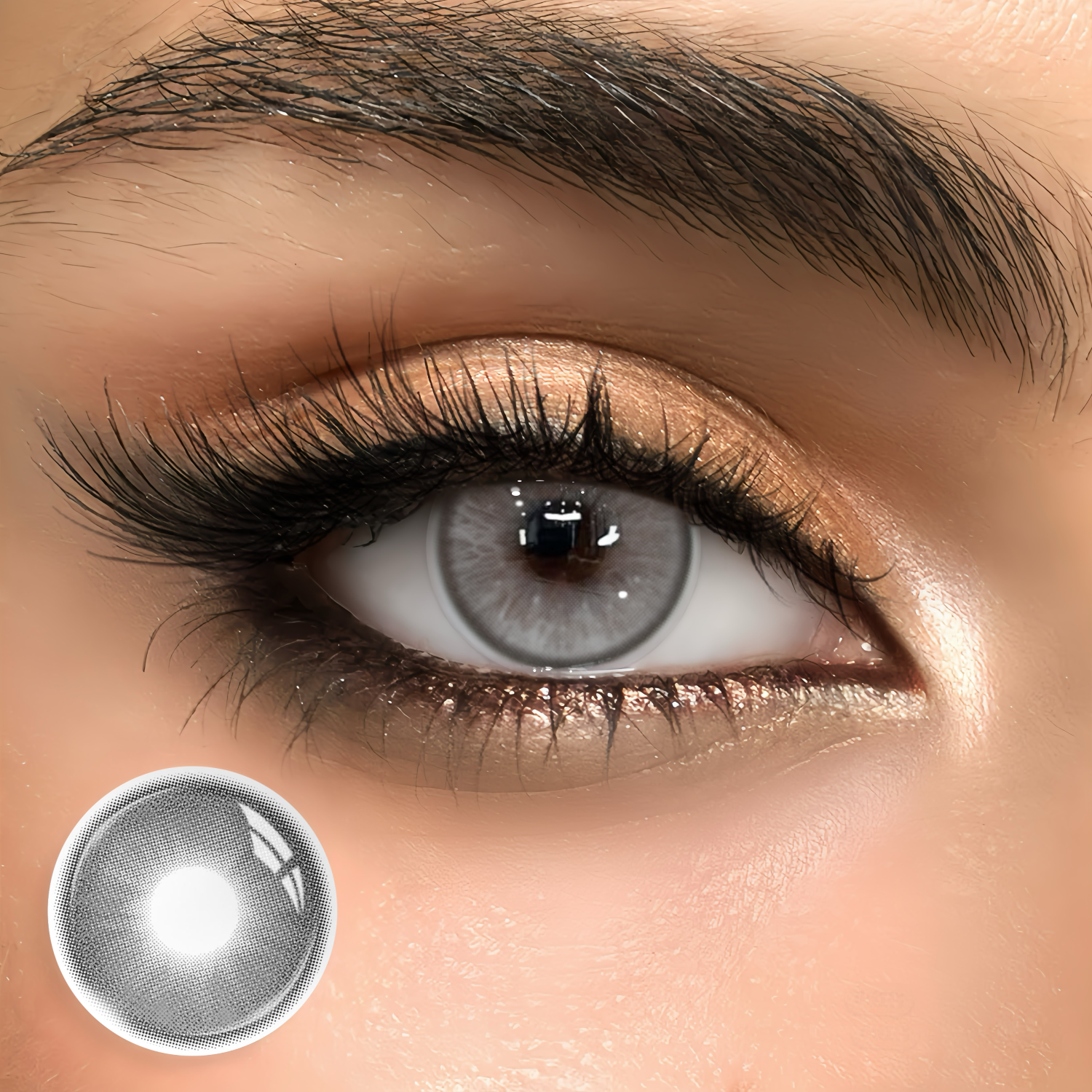 Frostina Grey - 1 Year, 2 lenses Colored Contacts - Gleglow