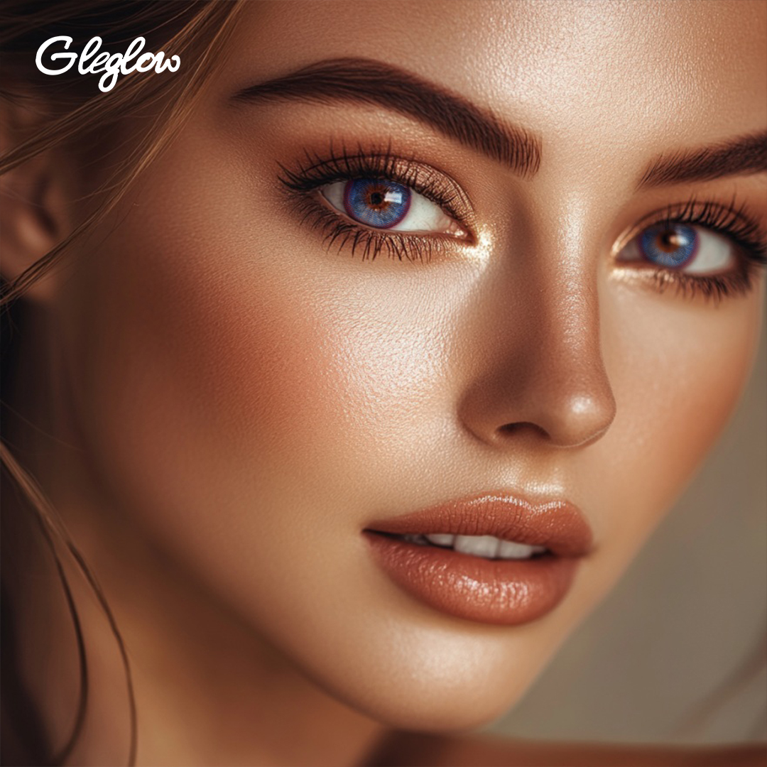 Fluttery Blue-Pink - 6-month，2 lenses Colored Contacts - Gleglow