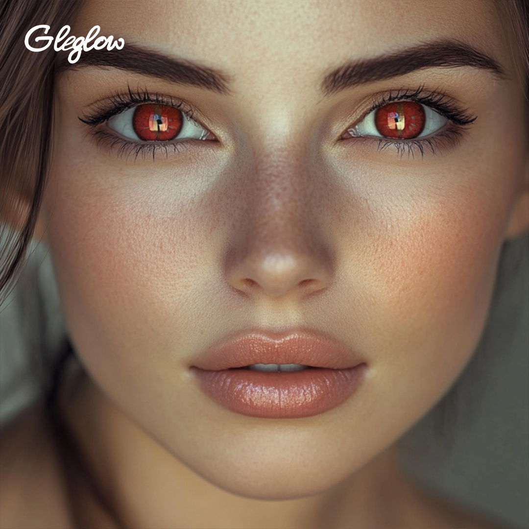 Eris Red - 1 Year, 2 lenses Colored Contacts - Gleglow