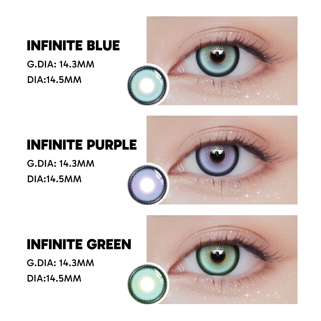 Infinite Blue - 1 Year, 2 lenses Colored Contacts - Gleglow