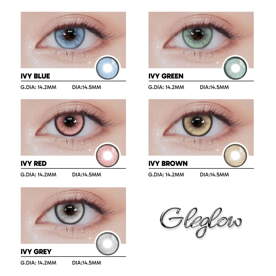 Ivy Blue - 6-month，2 lenses Colored Contacts - Gleglow
