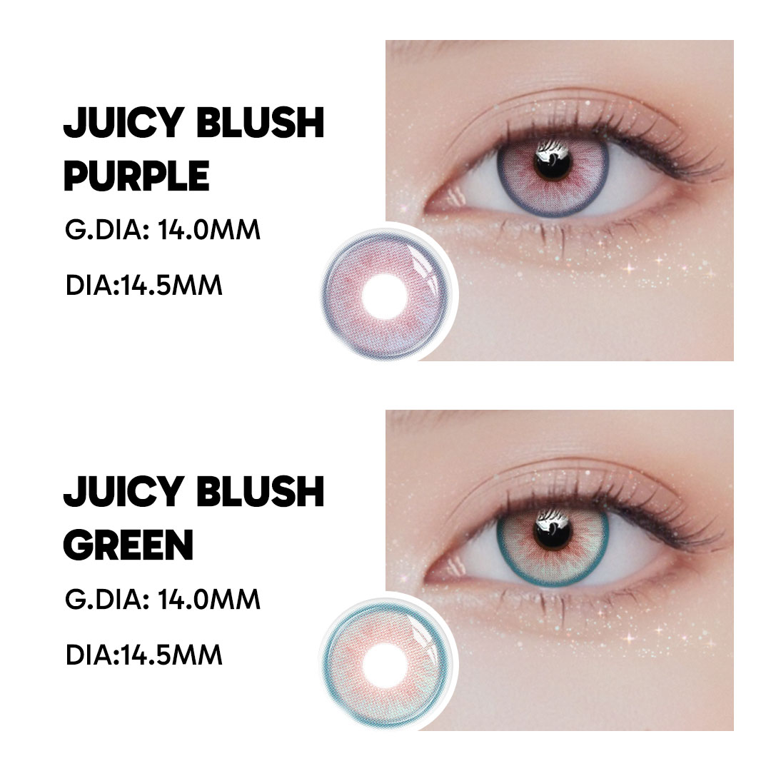 Juicy Blush Purple - 1 Year, 2 lenses Colored Contacts - Gleglow
