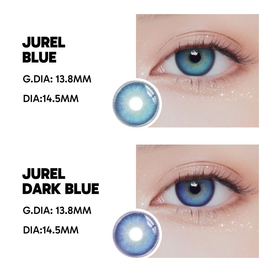 Jurel Dark Blue - 1 Year, 2 lenses Colored Contacts - Gleglow