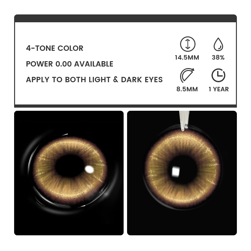 Juvela Brown - 1 Year, 2 lenses Colored Contacts - Gleglow
