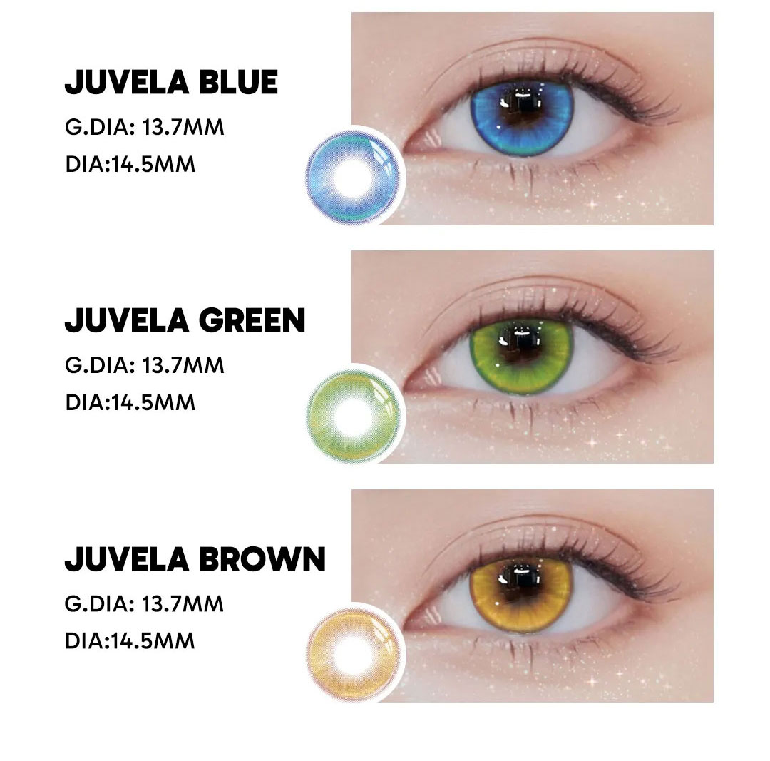 Juvela Blue - 6-month，2 lenses Colored Contacts - Gleglow