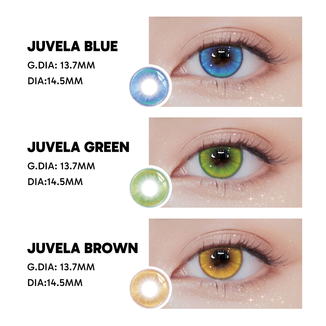 Juvela Green - 1 Year, 2 lenses Colored Contacts - Gleglow