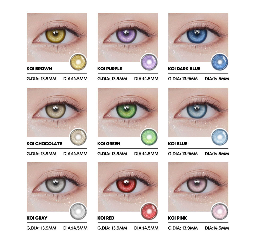 KOI Dark Blue - monthly, 2 lenses Colored Contacts - Gleglow