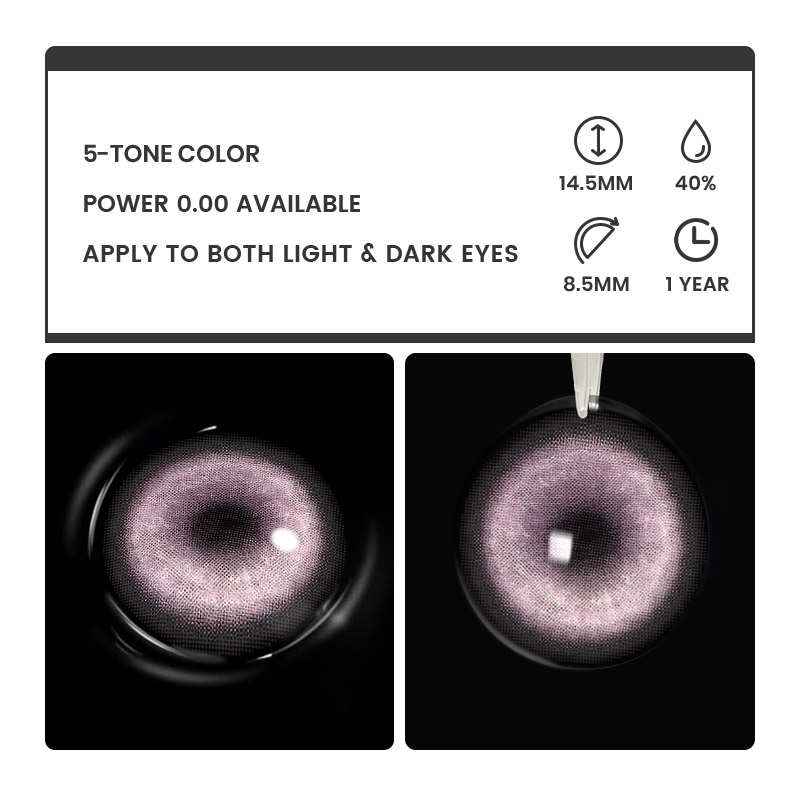 KOI Pink - 1 Year, 2 lenses Colored Contacts - Gleglow