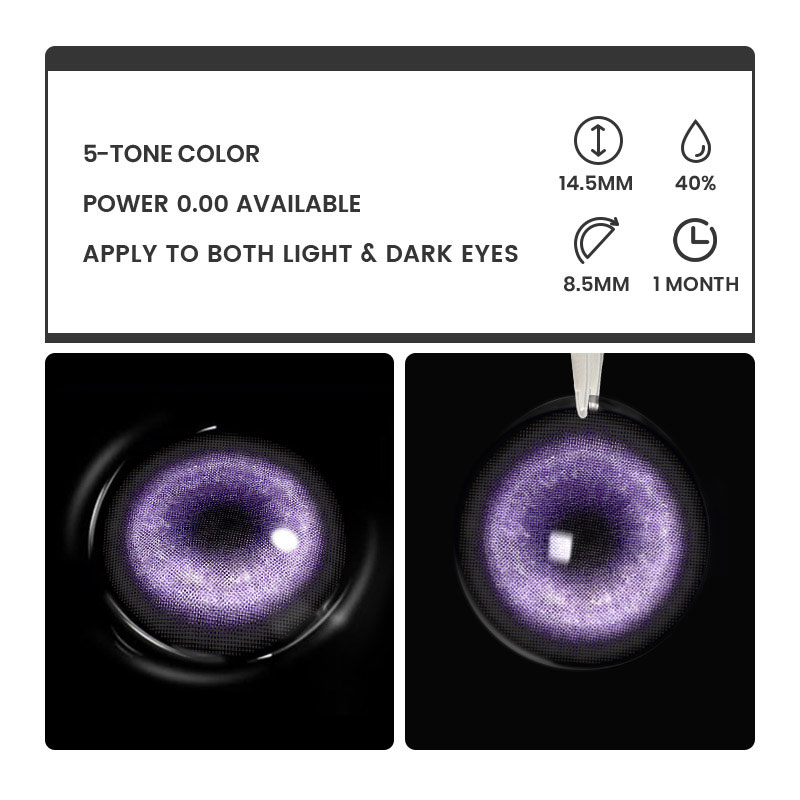 KOI Purple - monthly, 2 lenses Colored Contacts - Gleglow