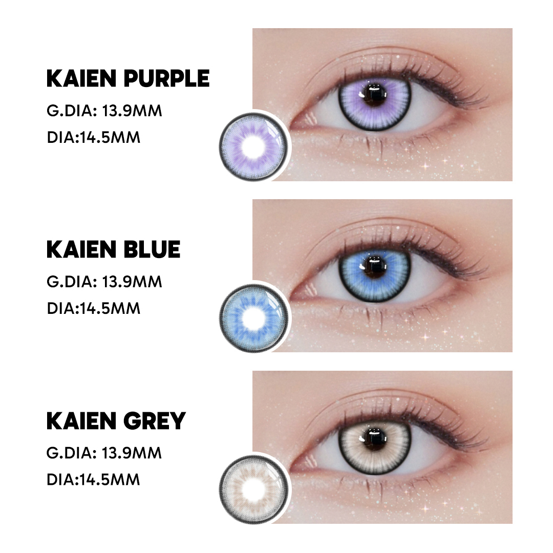 Kaien Blue - 1 Year, 2 lenses Colored Contacts - Gleglow