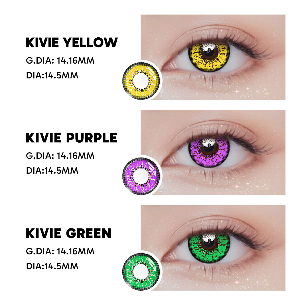 Kivie Green - 1 Day, 2 lenses Colored Contacts - Gleglow