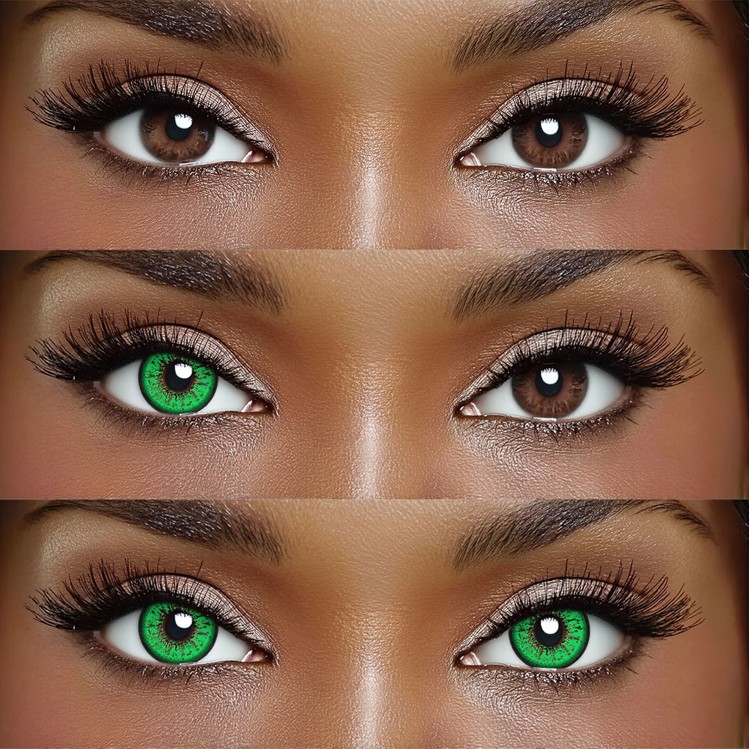 Kivie Green - 1 Day, 2 lenses Colored Contacts - Gleglow