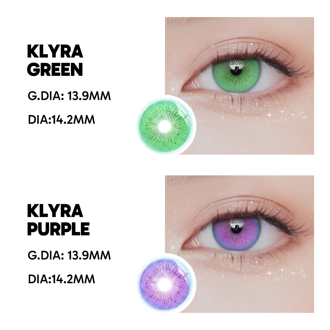 Klyra Green - 1 Year, 2 lenses Colored Contacts - Gleglow