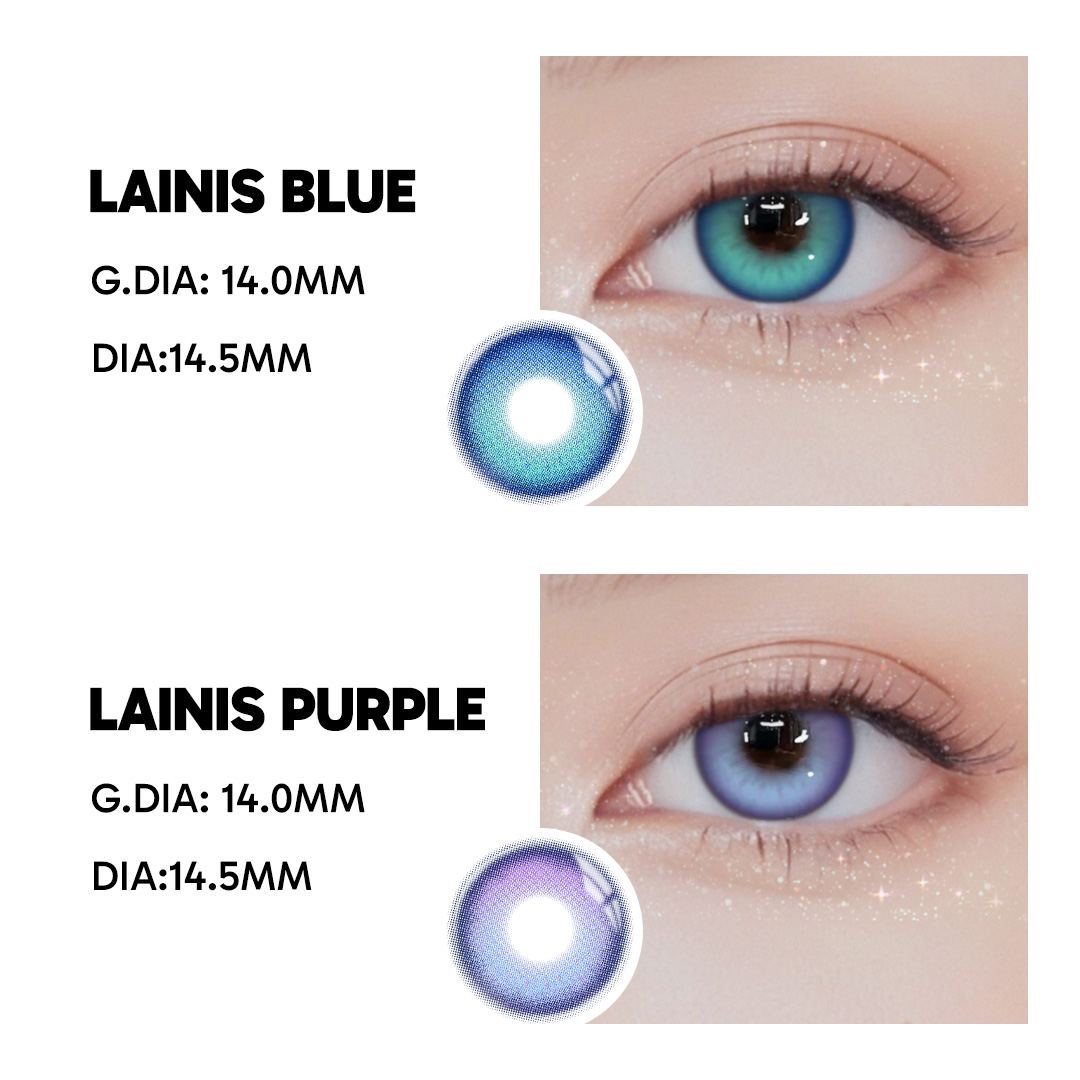 Lainis Blue - 6-month，2 lenses Colored Contacts - Gleglow