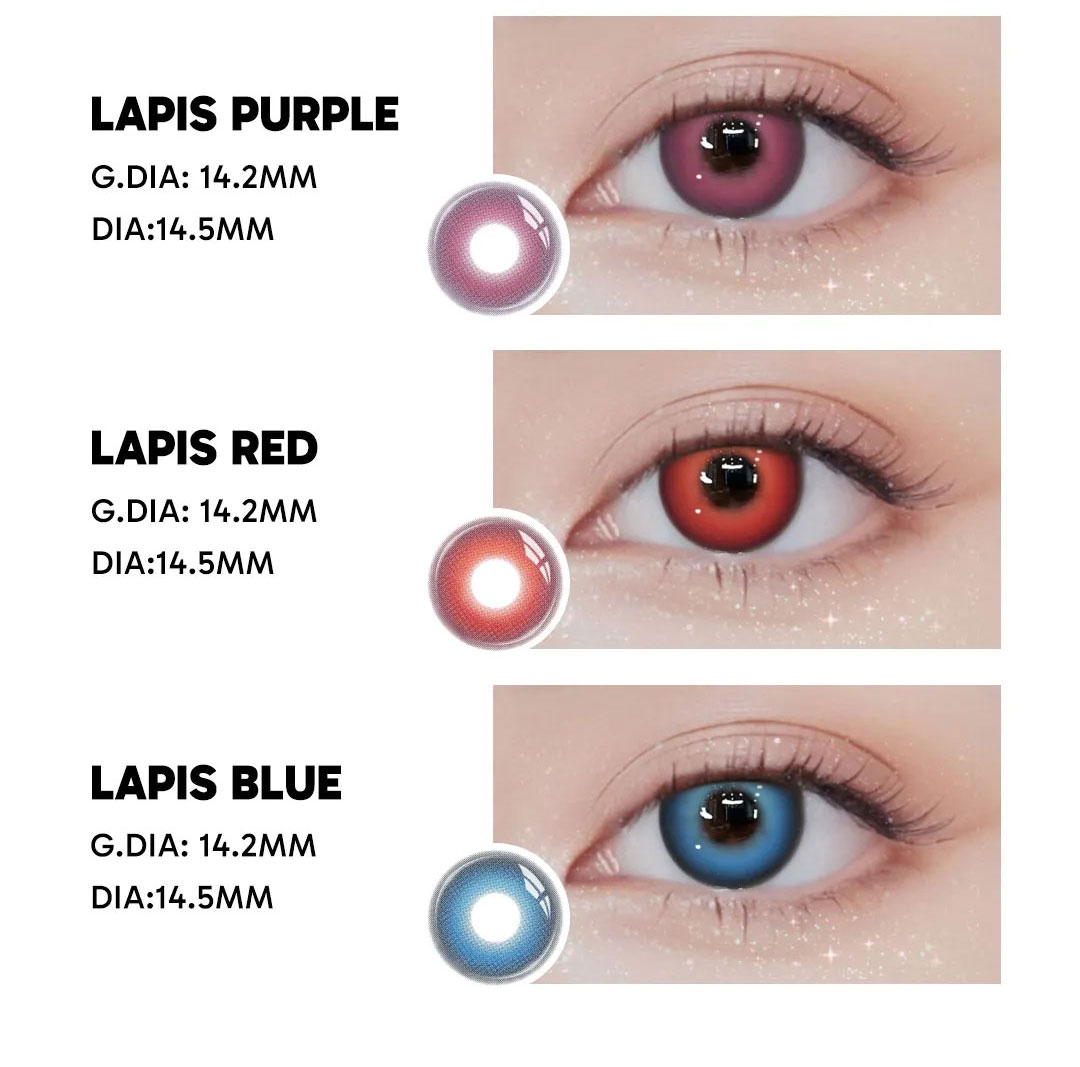 Lapis Red - 6-month，2 lenses Colored Contacts - Gleglow