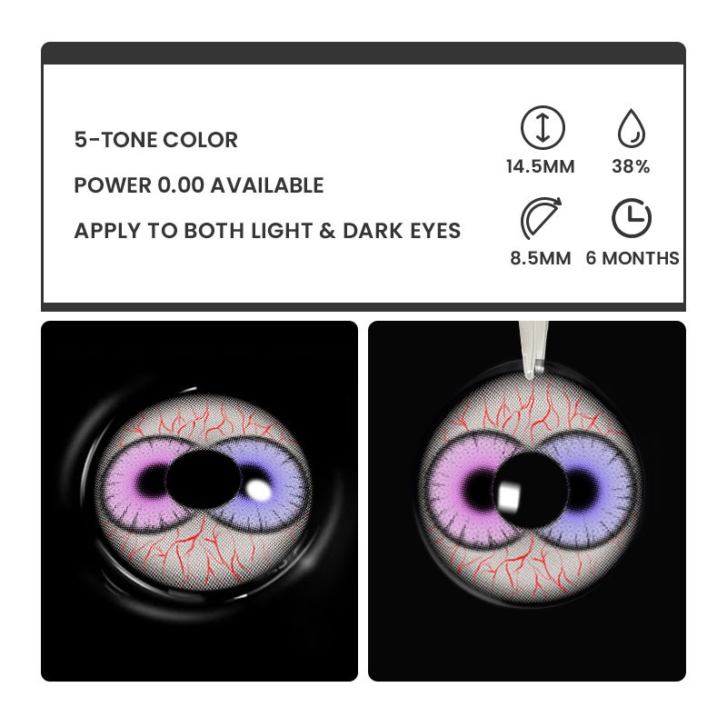 Lilac Purple - 6-month，2 lenses Colored Contacts - Gleglow