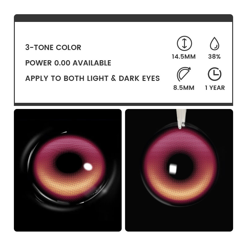 Lucida Red - 1 Year, 2 lenses Colored Contacts - Gleglow