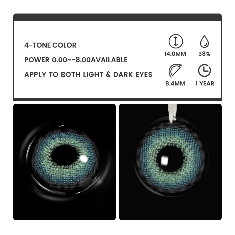 Lumera Blue - 1 Year, 2 lenses Colored Contacts - Gleglow