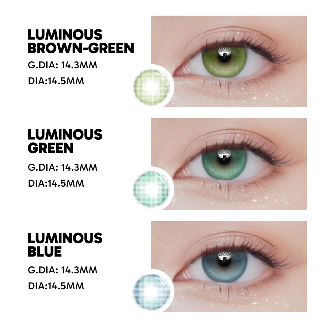 Luminous Blue - 1 Year, 2 lenses Colored Contacts - Gleglow
