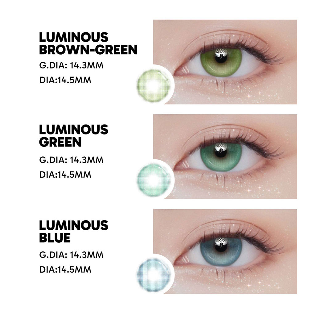 Luminous Blue - 6-month，2 lenses Colored Contacts - Gleglow