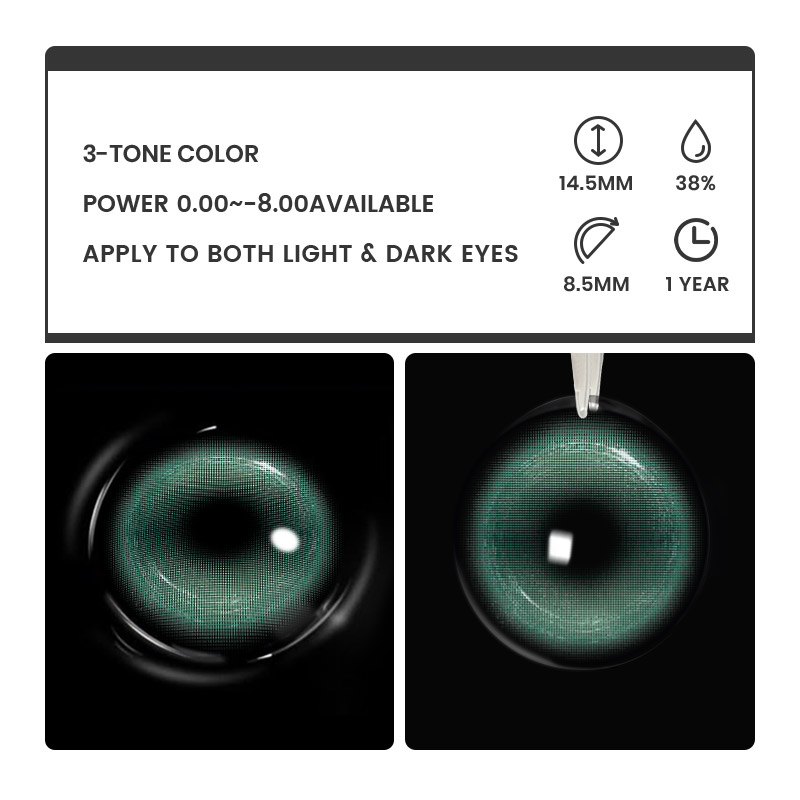 Luminous Green - 1 Year, 2 lenses Colored Contacts - Gleglow