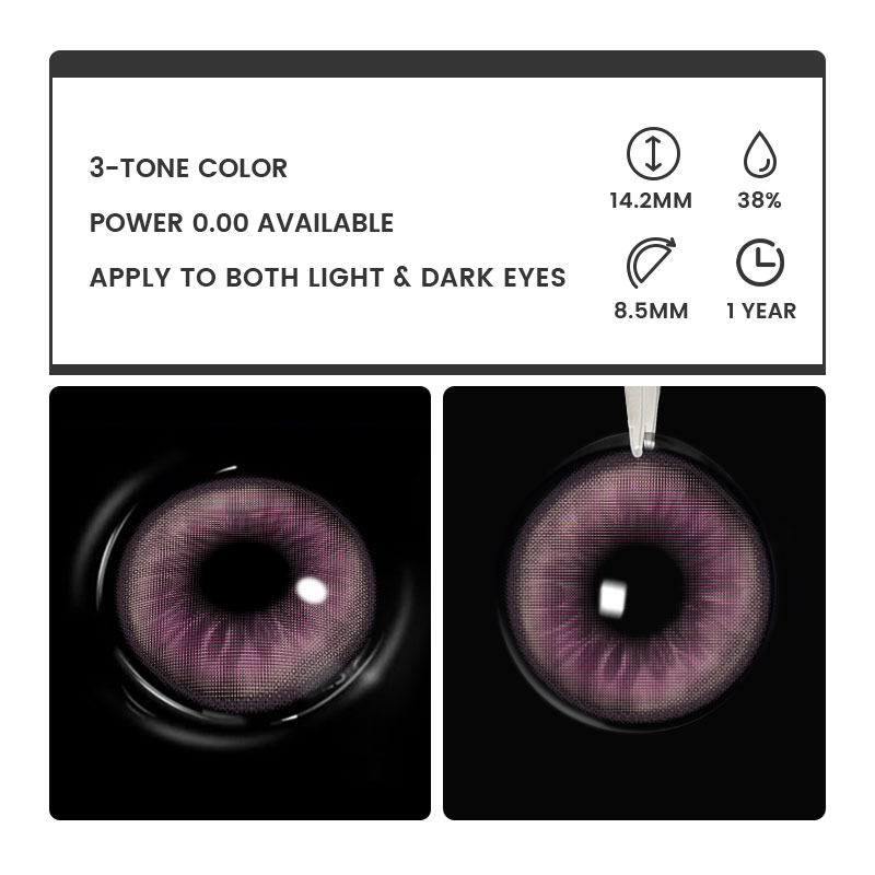 Lunor Pink - 1 Year, 2 lenses Colored Contacts - Gleglow