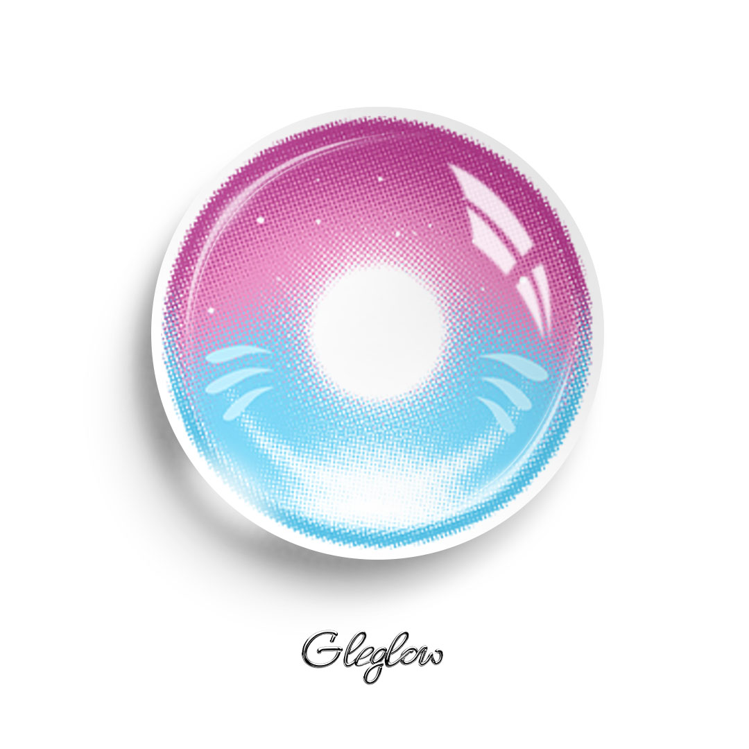 March 7th Blue -Pink - 1 Year, 2 lenses Colored Contacts - Gleglow