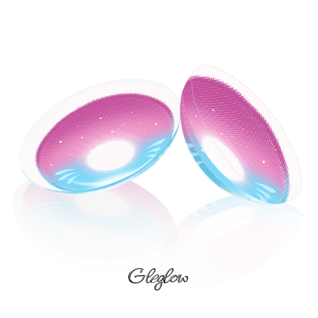 March 7th Blue -Pink - 1 Year, 2 lenses Colored Contacts - Gleglow