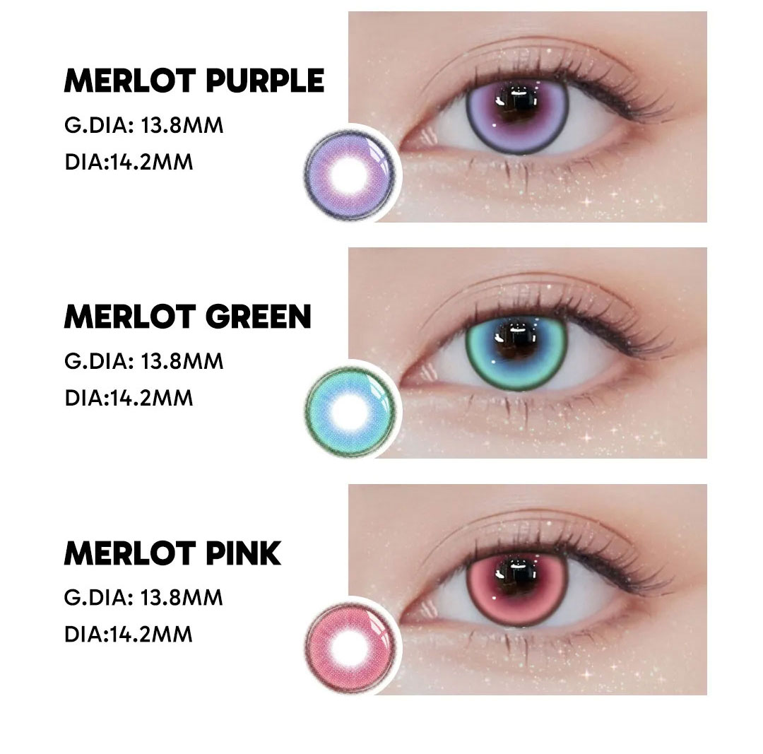 Merlot Purple - 6-month，2 lenses Colored Contacts - Gleglow