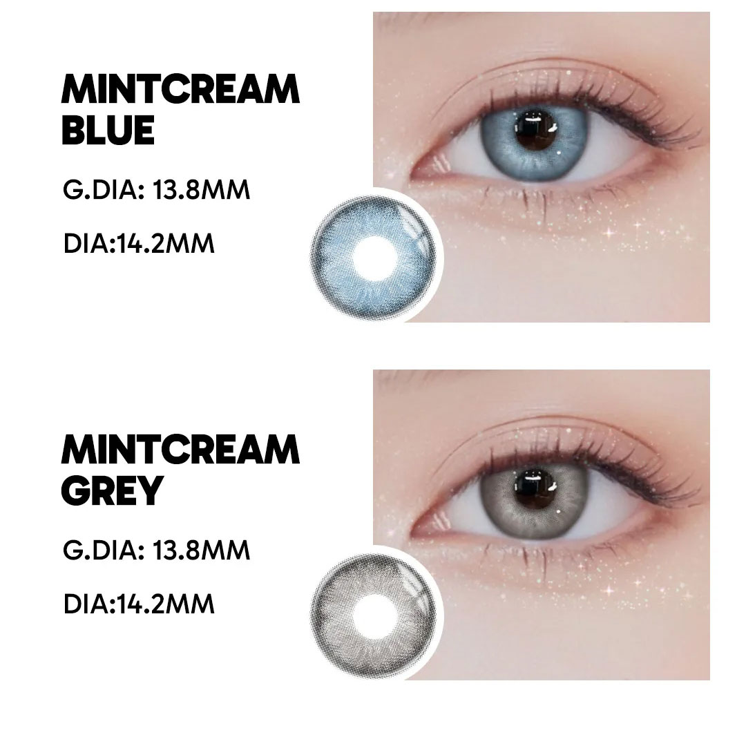 Mintcream Grey - monthly, 2 lenses Colored Contacts - Gleglow