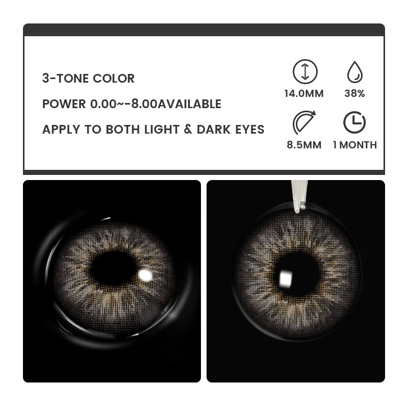 Mira Grey - monthly, 2 lenses Colored Contacts - Gleglow