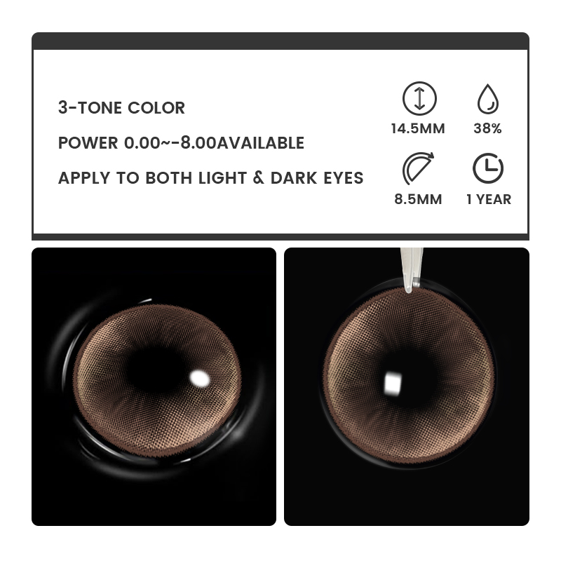 Mirris Brown - 1 Year, 2 lenses Colored Contacts - Gleglow