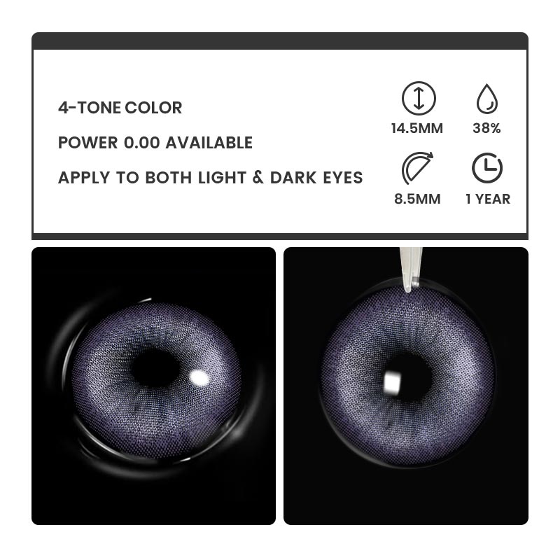 Missey Purple - 1 Year, 2 lenses Colored Contacts - Gleglow