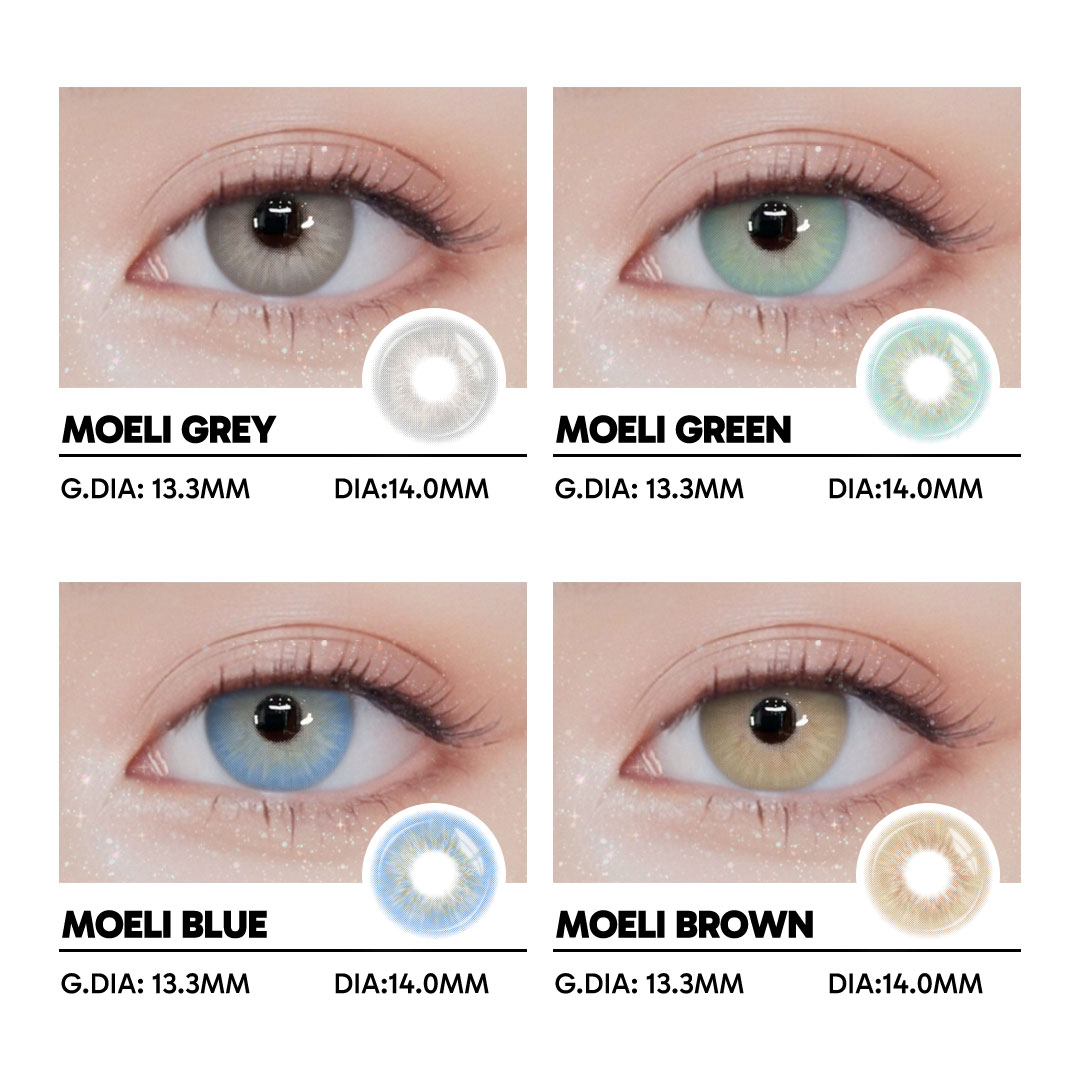 Moeli Blue - 1 Year, 2 lenses Colored Contacts - Gleglow