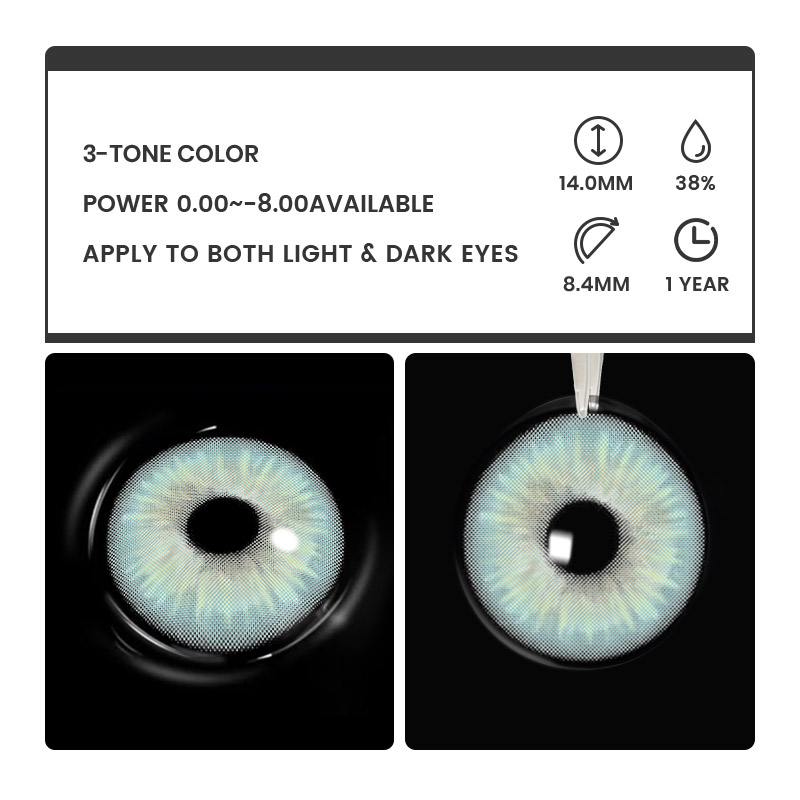 Moeli Green - 1 Year, 2 lenses Colored Contacts - Gleglow