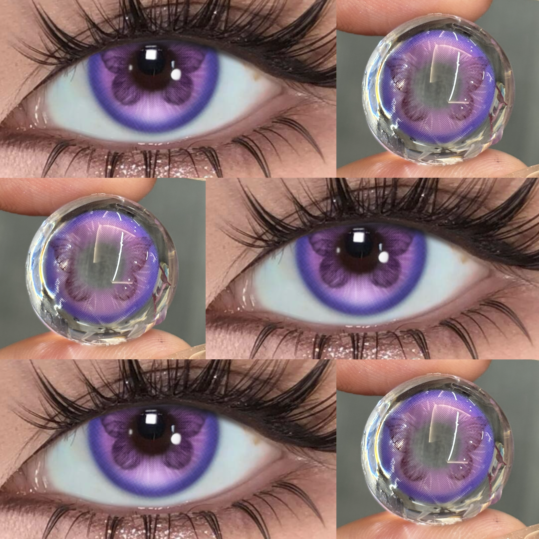Fluttery Purple - 6-month，2 lenses Colored Contacts - Gleglow