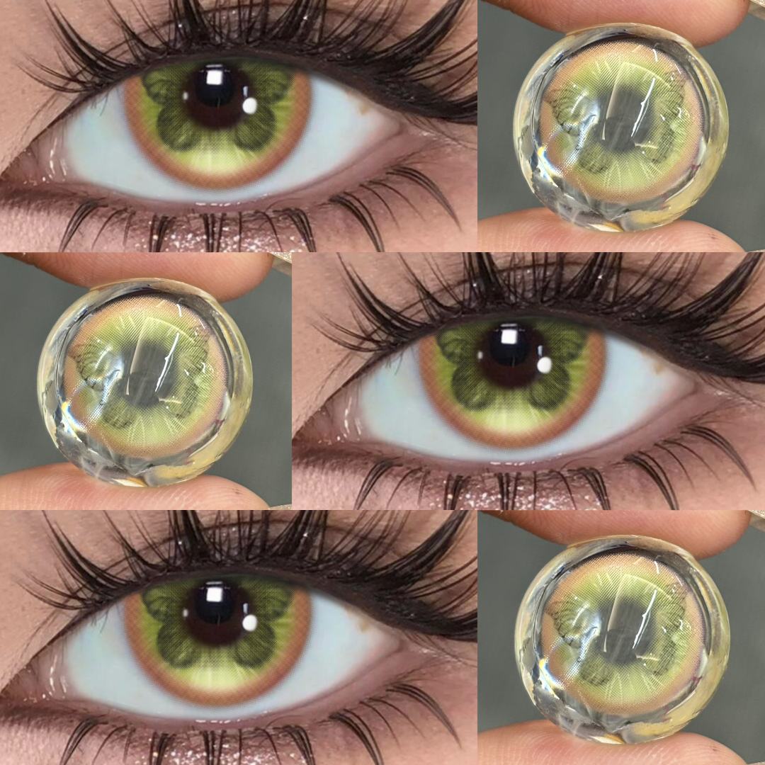 Fluttery Green - 6-month，2 lenses Colored Contacts - Gleglow
